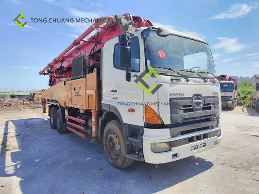 acheter Camion utilisé sany de pompe concrète de 49 mètres Re-manufacturé avec le châssis de HINO online manufacture