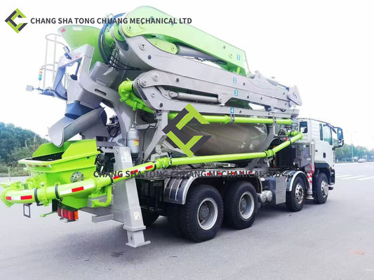 acheter 28-4M Pompe à béton montée sur un camion avec mélangeur à quatre bras pliable en forme de M Commande hydraulique ouverte online manufacture
