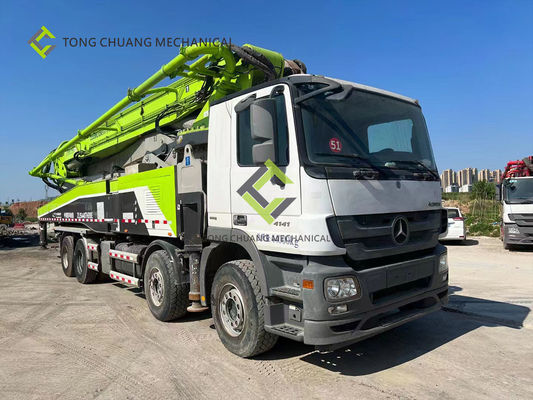 Camion concret utilisé Remanufactured de boom de Zoomlion 56 mètres de pompe concrète installée