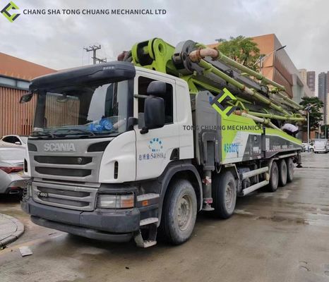 Camion 2018 de pompe concrète d'occasion de Zoomlion de châssis de SCANIA 63m