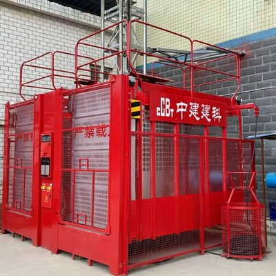 SC100 Machinerie de construction Rouge à grande vitesse Fréquence variable Ascenseur de fret intelligent Ascenseur de construction